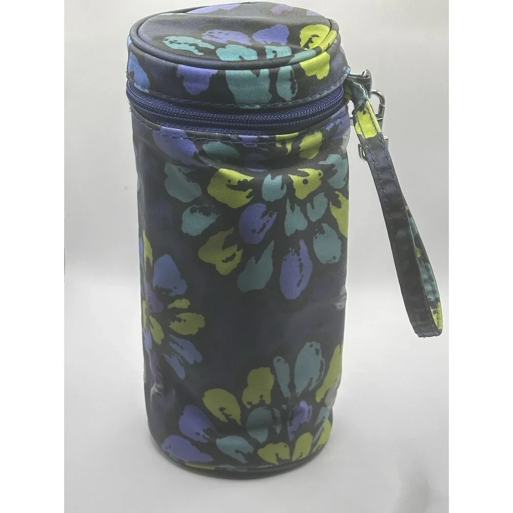 Vera Bradley Insulated Baby Bottle Holder Thermal Case Birds Print Blue Green